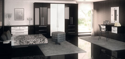 Phoenix Gloss Black & White Bedroom